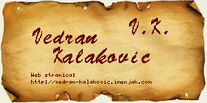 Vedran Kalaković vizit kartica